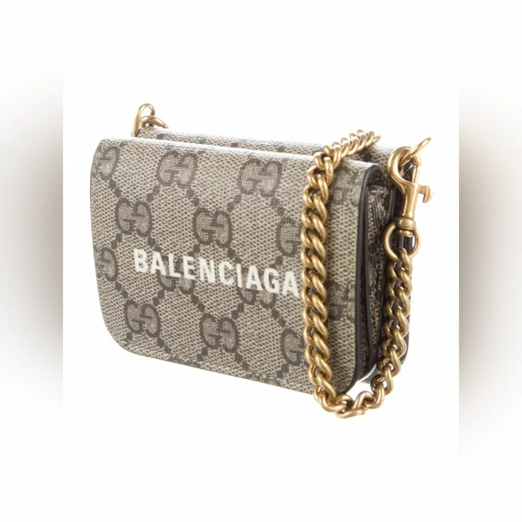 GUCCI X BALENCIAGA GG WEB SUPREME HACKER PROJECT WALLET ON CHAIN WOC - Picture 3 of 12